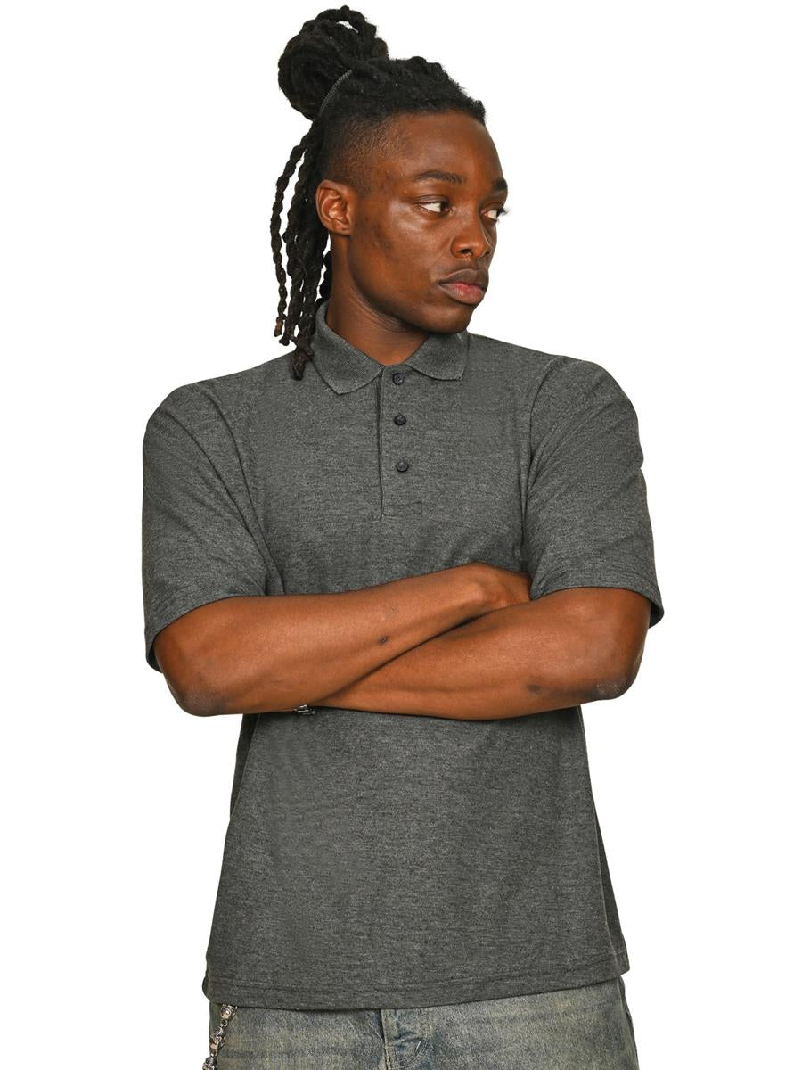 Pique Polo 190gm — Dk Heather