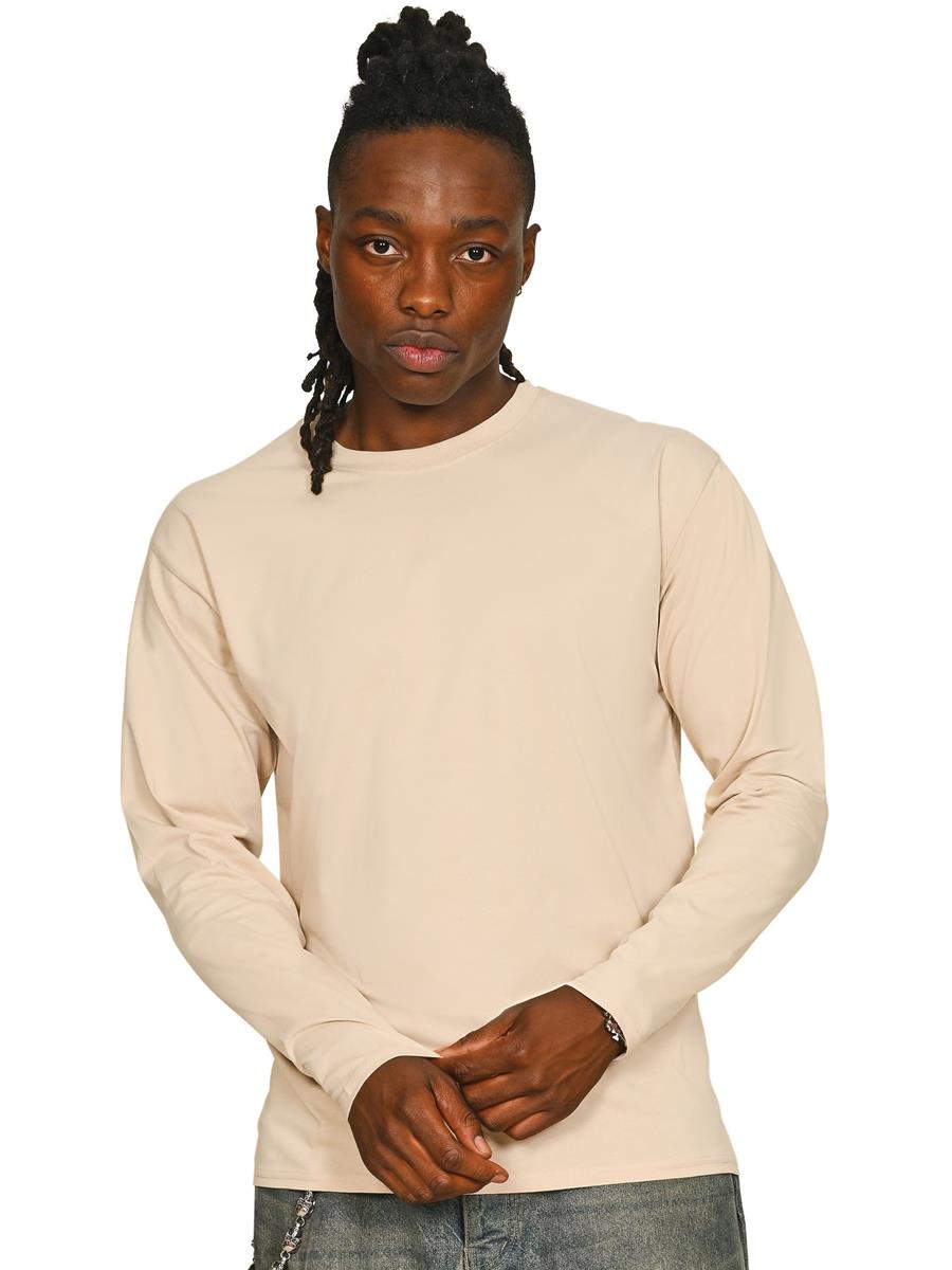 Ringspun Longsleeve T-Shirt 150 — Sand