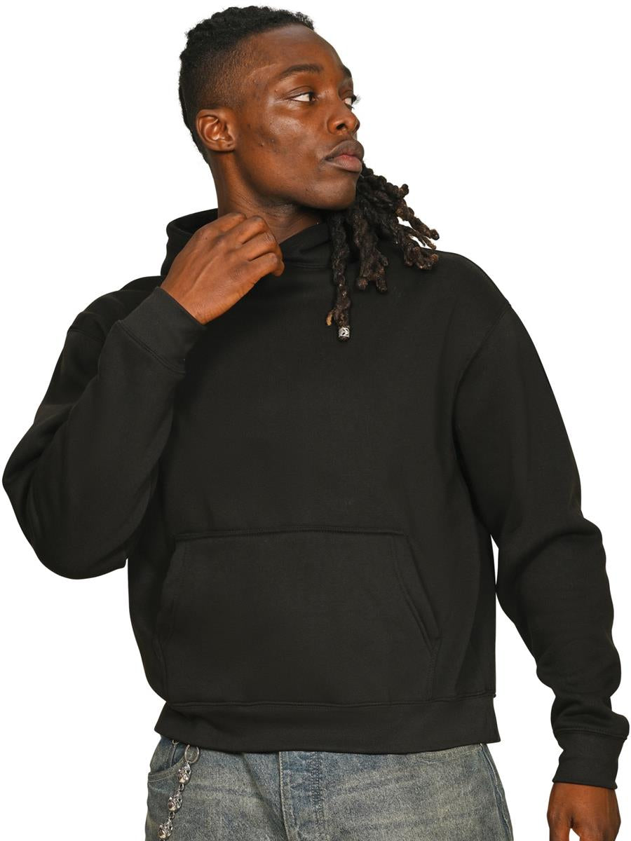 Premium Combed 330 Boxy Oversize Hood — Black