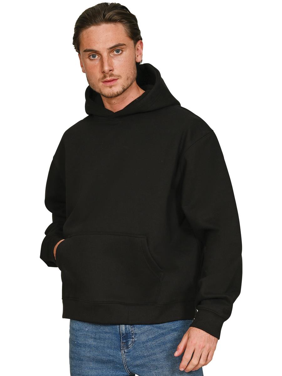 Premium Combed 450 Boxy Oversize Hood — Black