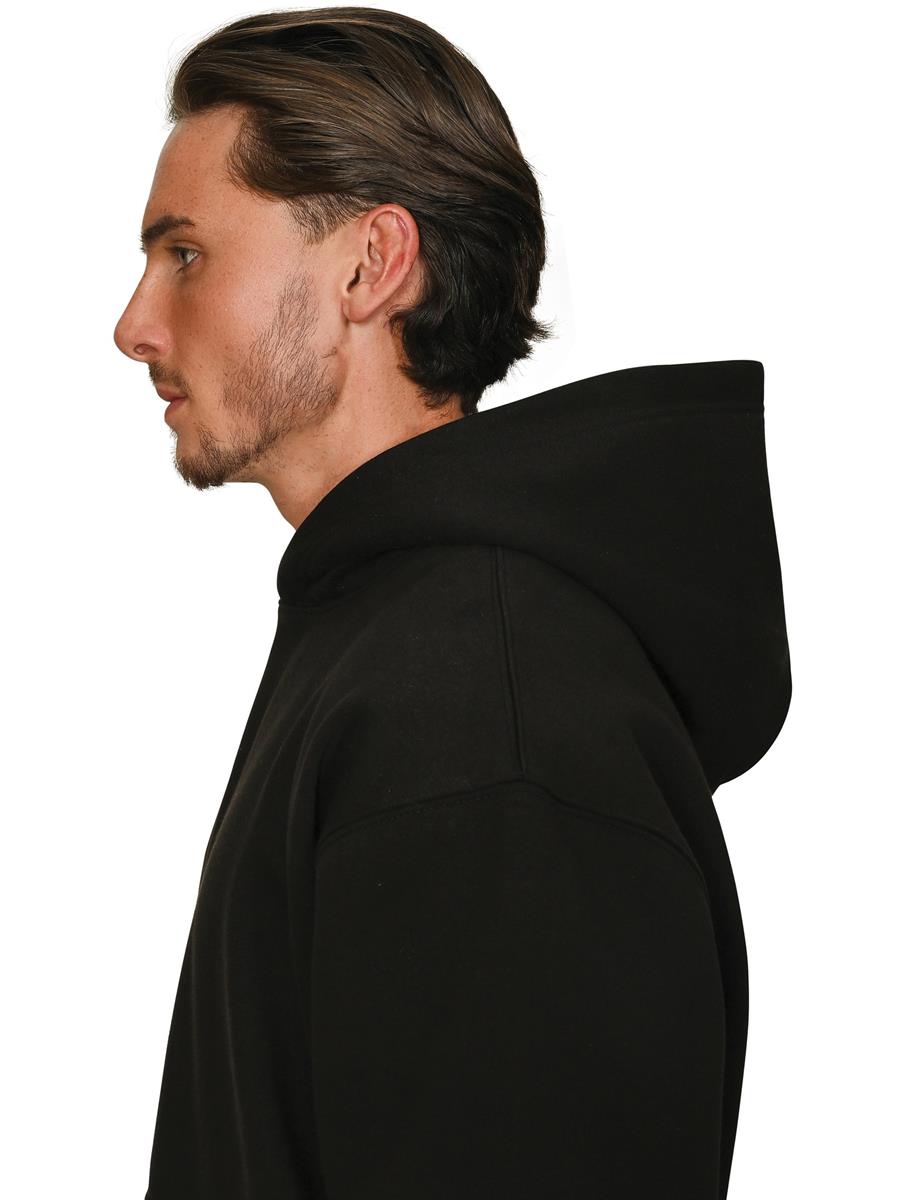 Premium Combed 450 Boxy Oversize Hood — Black