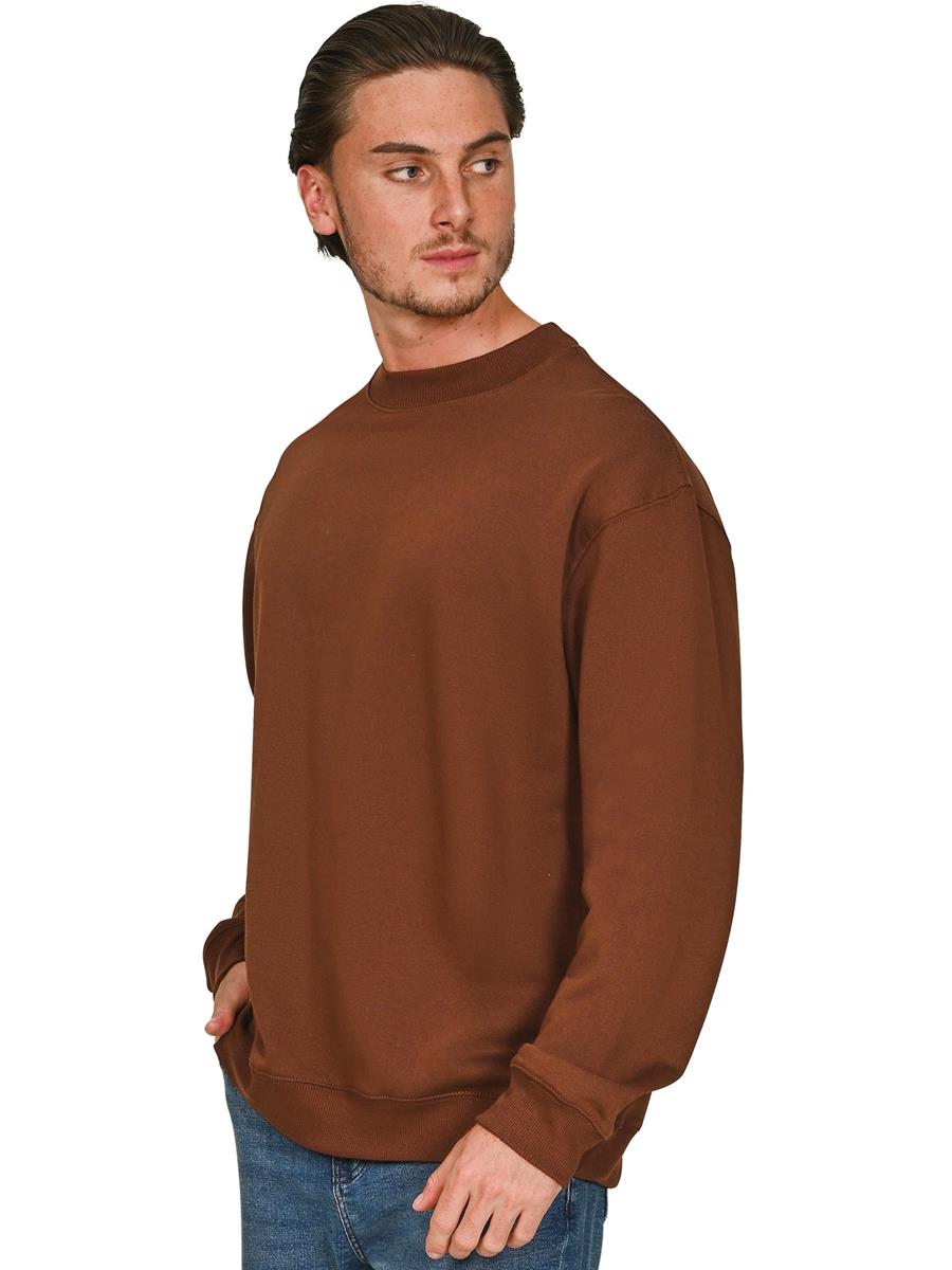 Premium Combed 280 Oversize Extended Neck Sweat — Chocolate