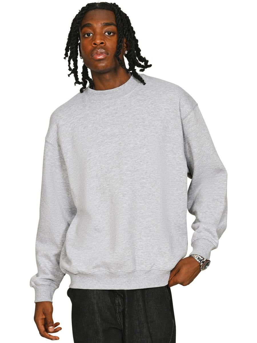 Premium Combed 280 Oversize Extended Neck Sweat — Heather Grey