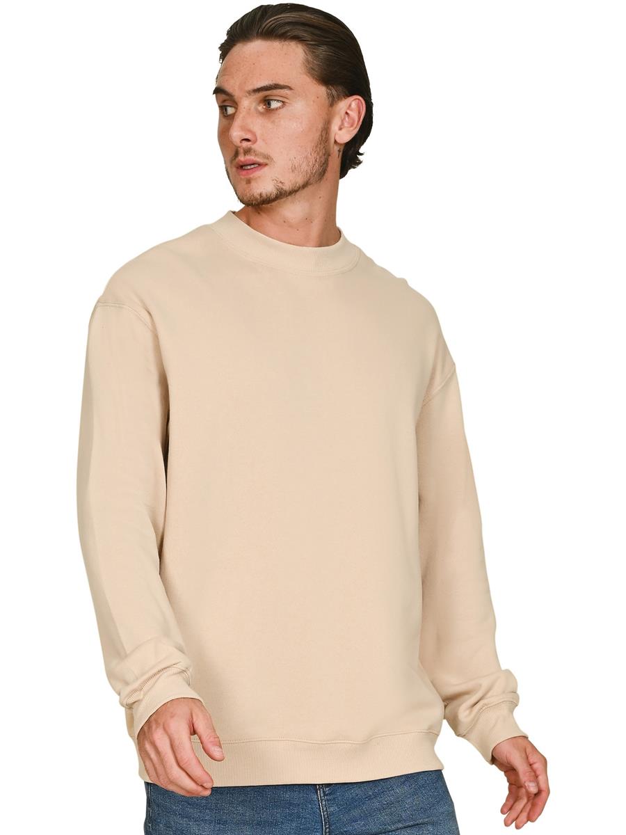 Premium Combed 280 Oversize Extended Neck Sweat — Sand