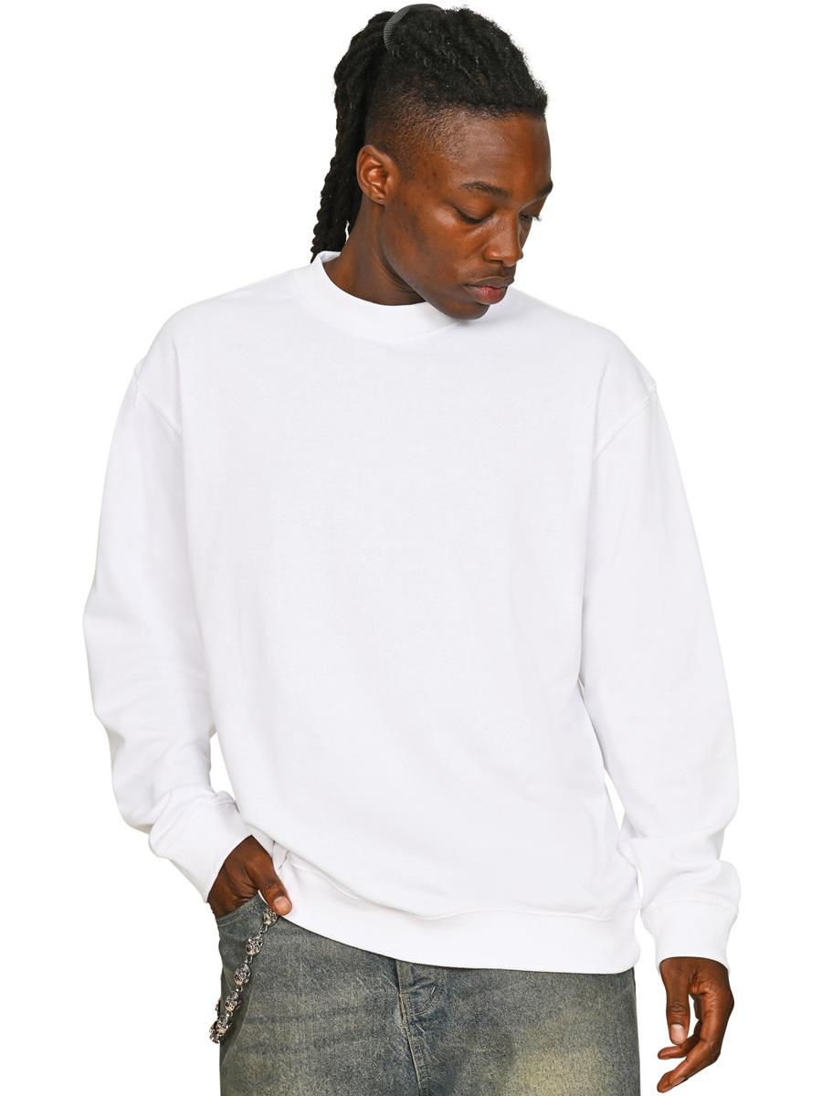 Premium Combed 280 Oversize Extended Neck Sweat — White