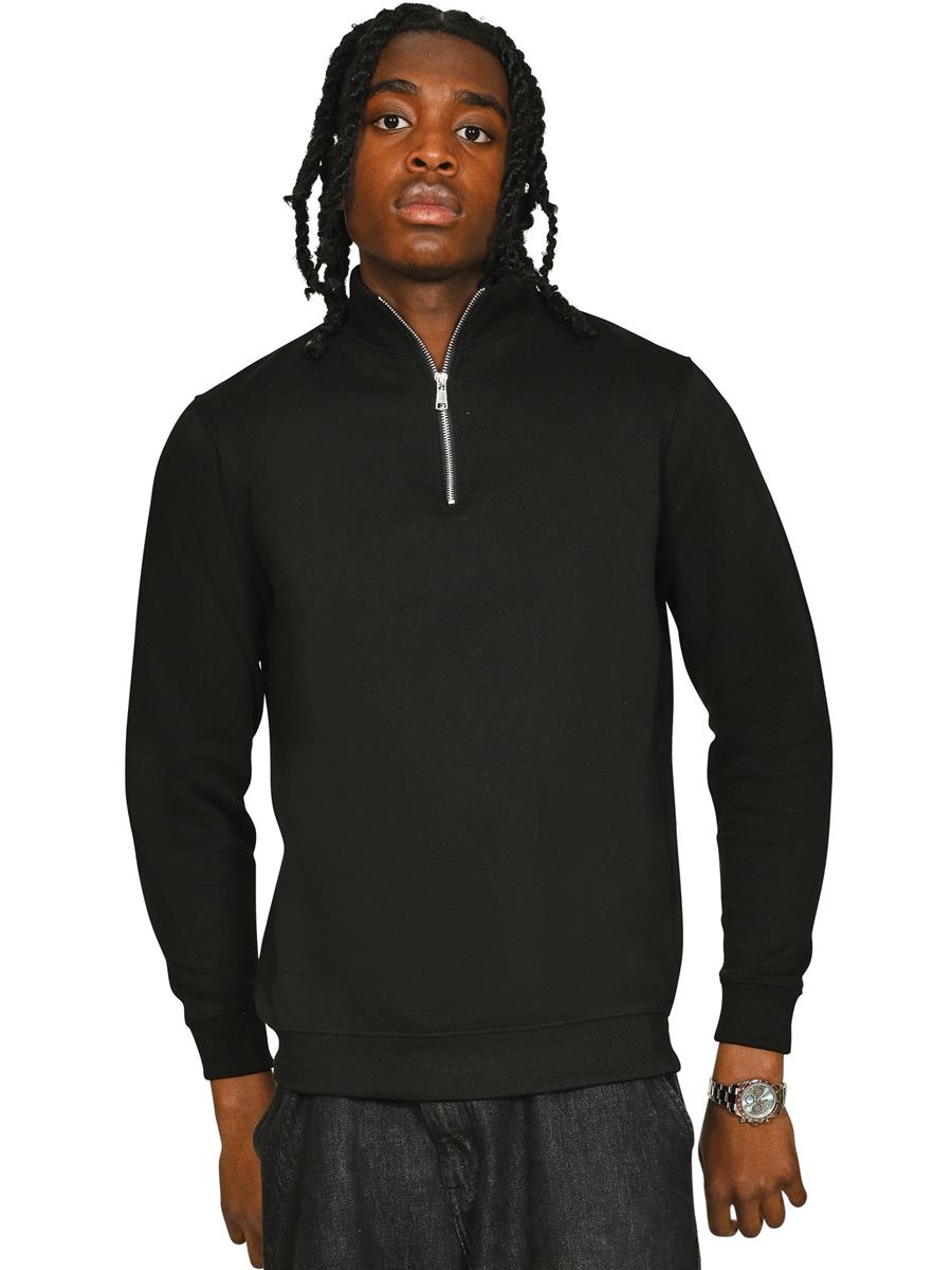 Ringspun Combed 280 Core Quarter Zip Sweat — Black