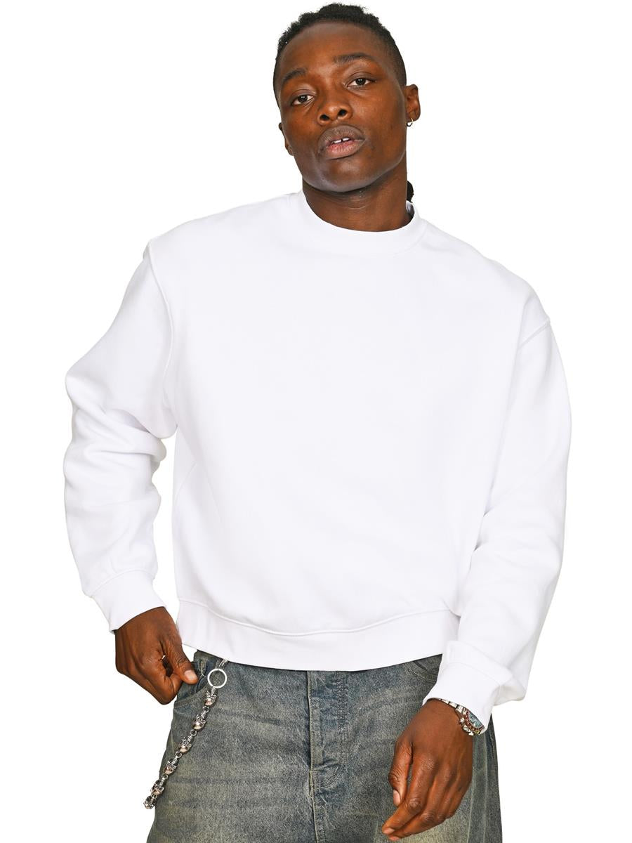 Premium Combed 330 Boxy Oversized Extended Neck Sweat — White