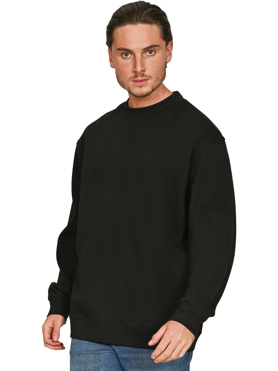 Premium Combed 330 Oversized Extended Neck Sweat — Black
