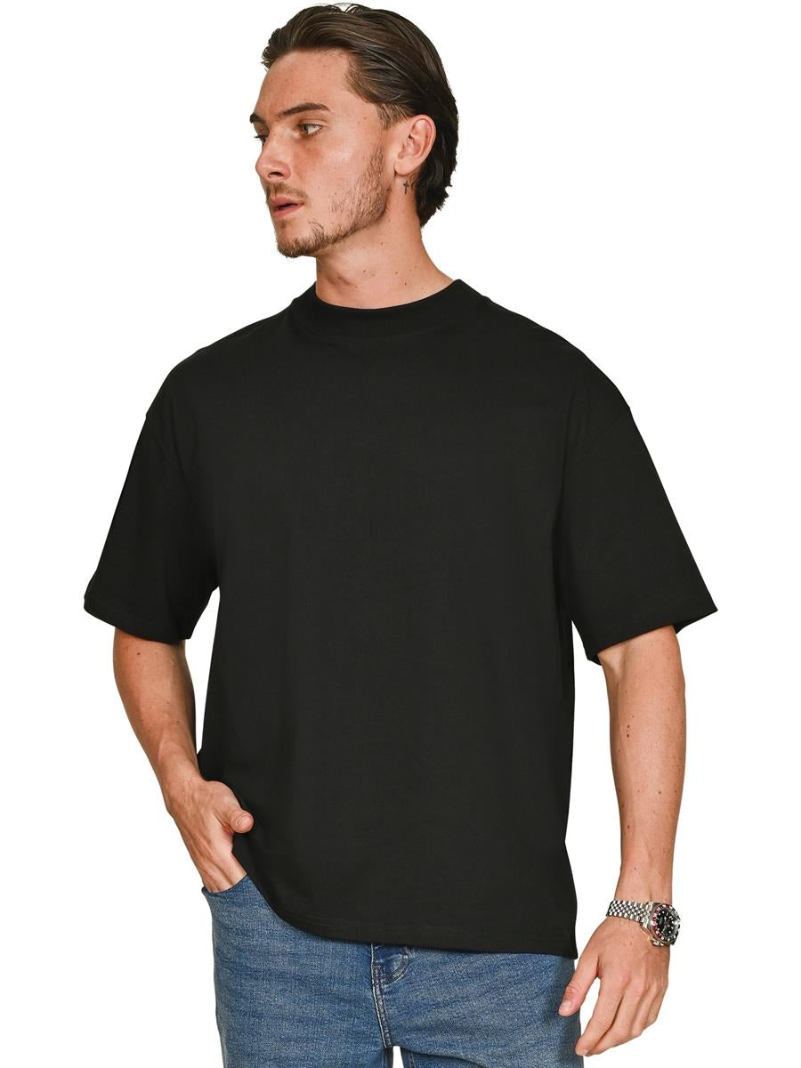 Ringspun 220 Oversize Extended Neck T — Black
