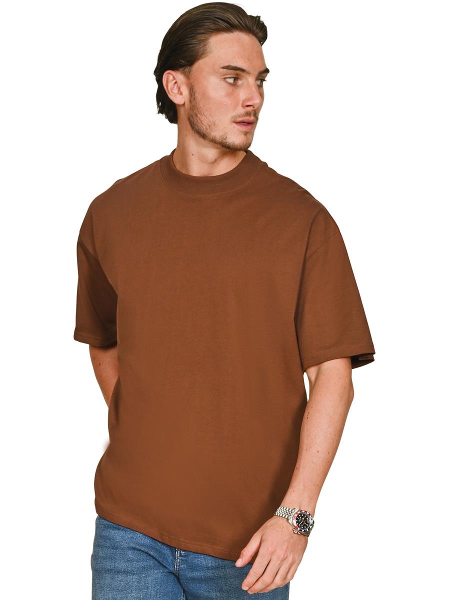 Ringspun 220 Oversize Extended Neck T — Chocolate