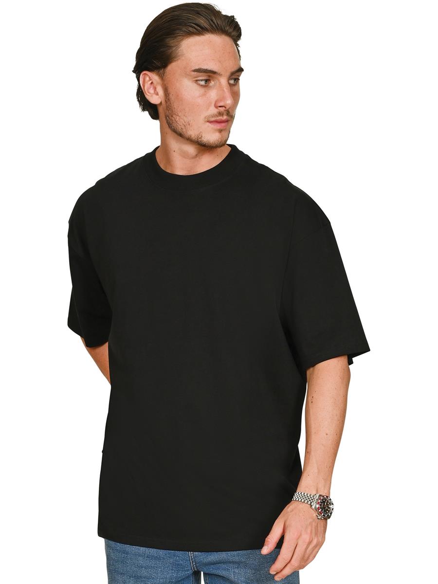 Ringspun 220 Oversize Extended Neck Tall T — Black