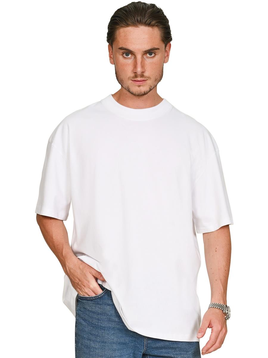 Ringspun 220 Oversize Extended Neck Tall T — White