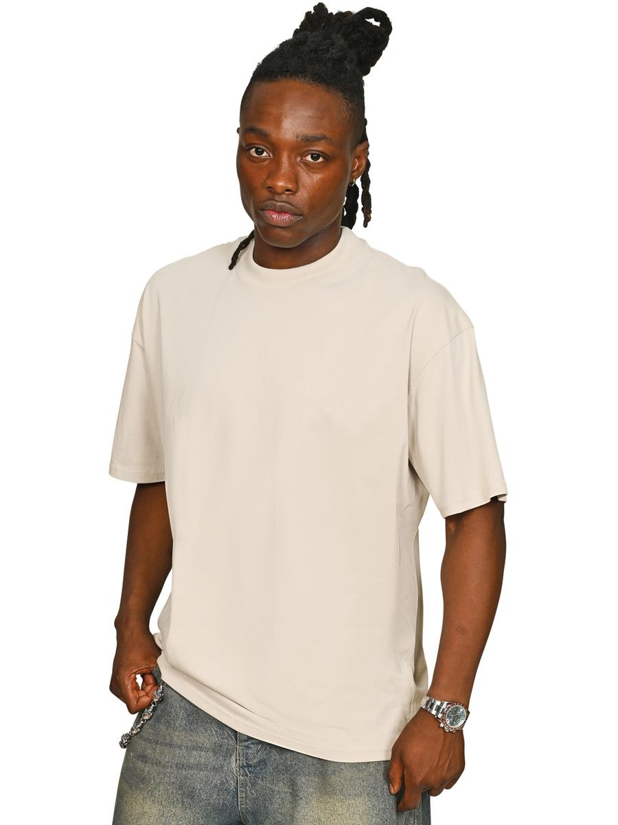 Ringspun Combed 180 Oversize Extended Neck T — Stone