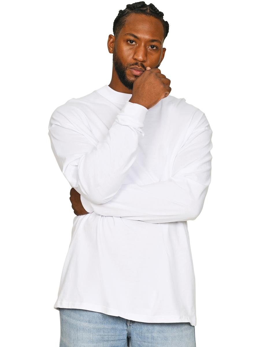 Ringspun Combed 180 Oversize Extended Neck Long Sleeve Tall T — White