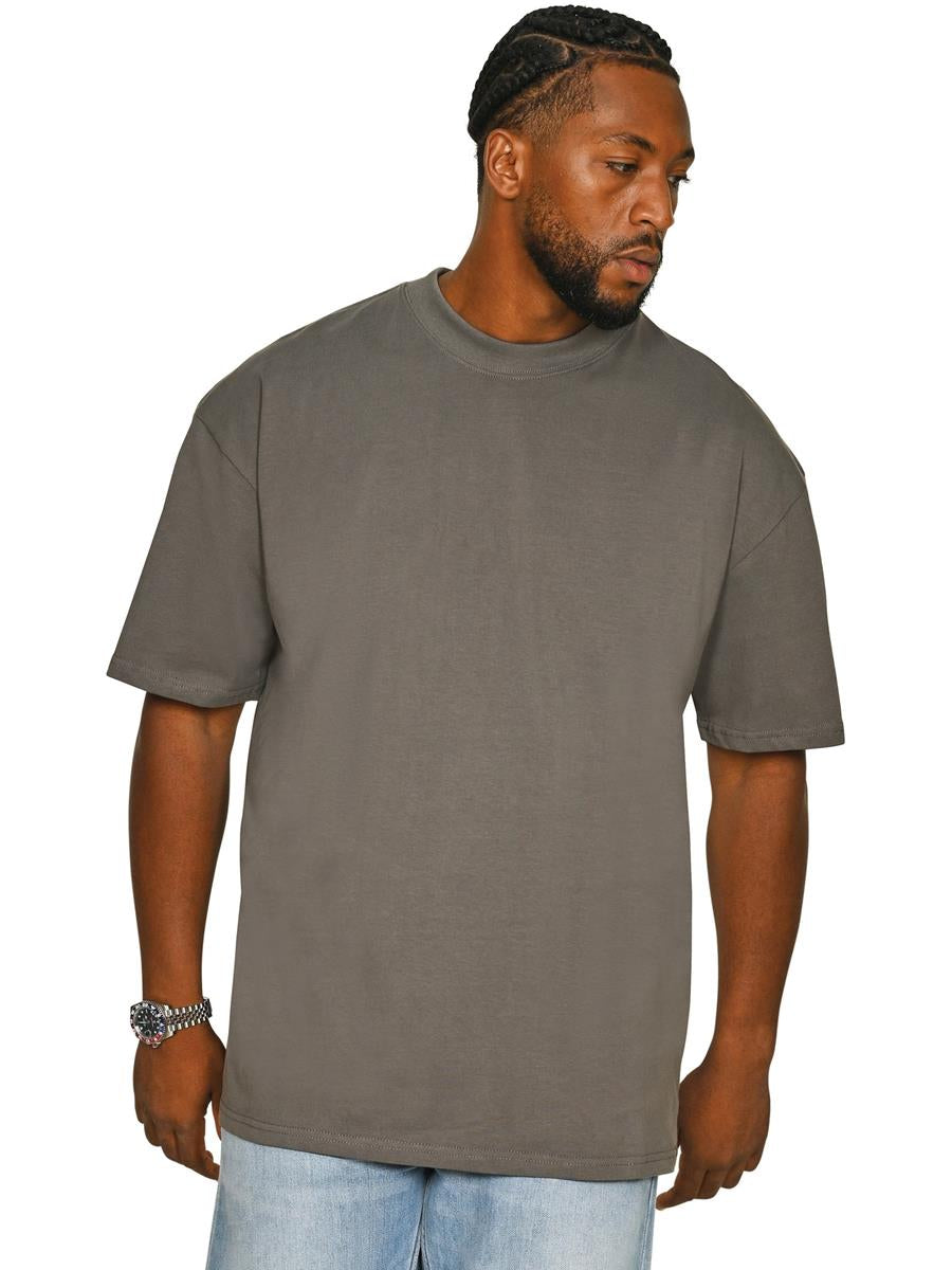 Ringspun Combed 220 Oversize Extended Neck Tall T — Charcoal