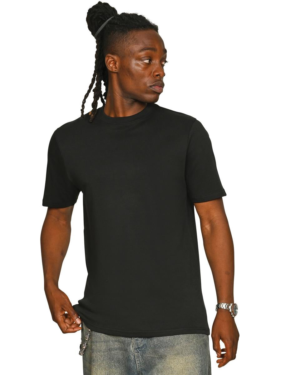 Ringspun Combed 240 Slim Interlock Tall T — Black