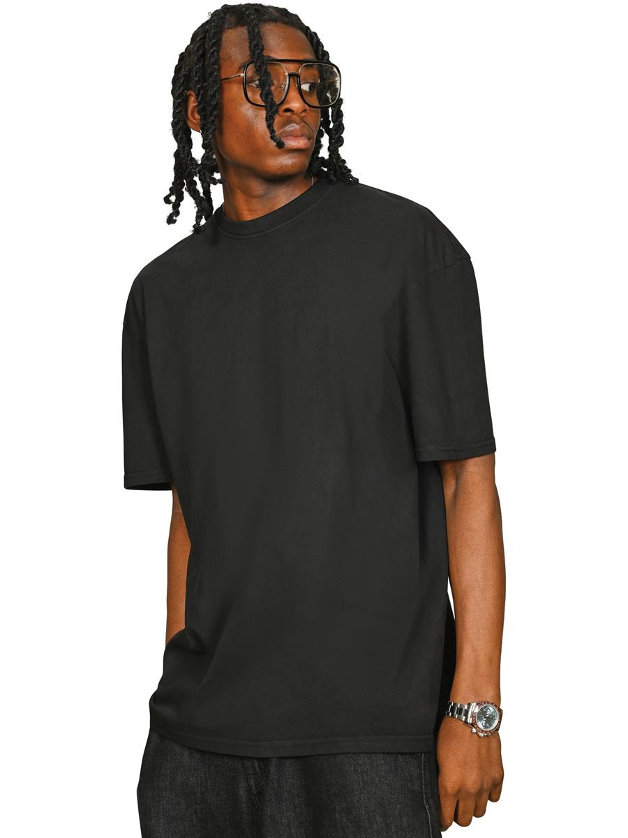 Ringspun Combed 180 Acid Wash Oversize Tall T — Acid Black