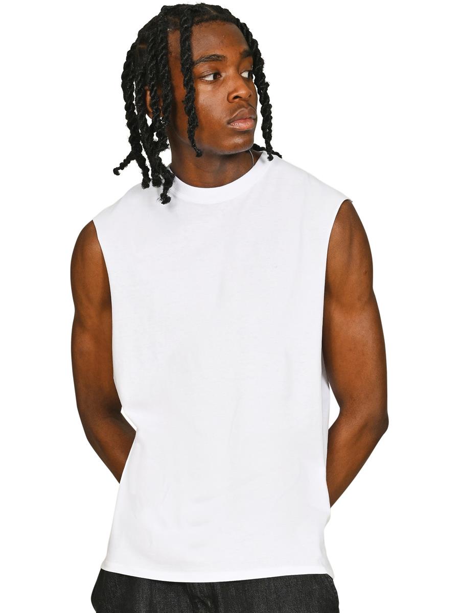 Ringspun Core 150 Droparm Raw Edge Tank — White