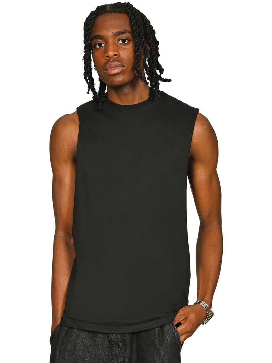 Ringspun Core 150 Droparm Raw Edge Tall Tank — Black