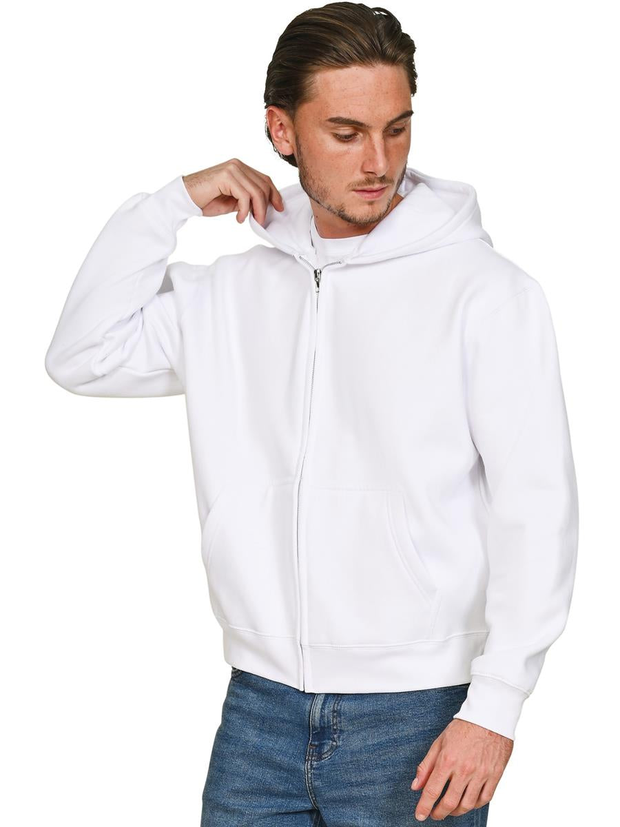 Premium Combed 330 Boxy Oversize Zip Hood Tall — White
