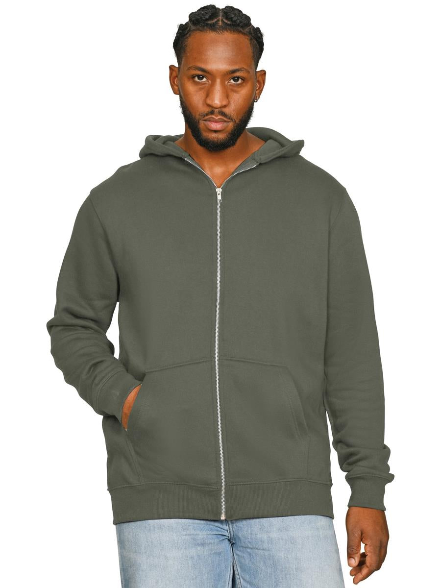 Premium Combed Core 280 Zip Hood — Khaki Olive