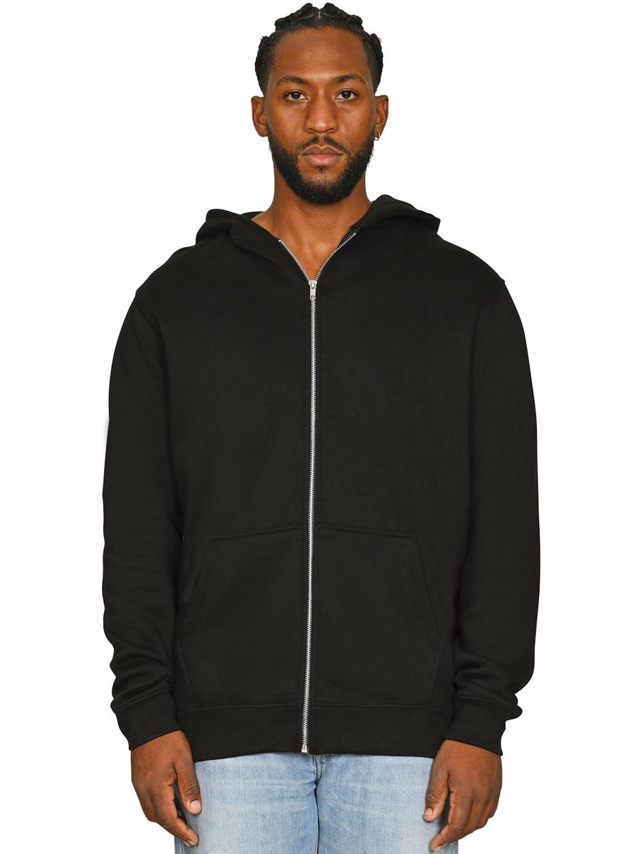 Premium Combed 280 Boxy Oversize Zip Hood Tall — Black