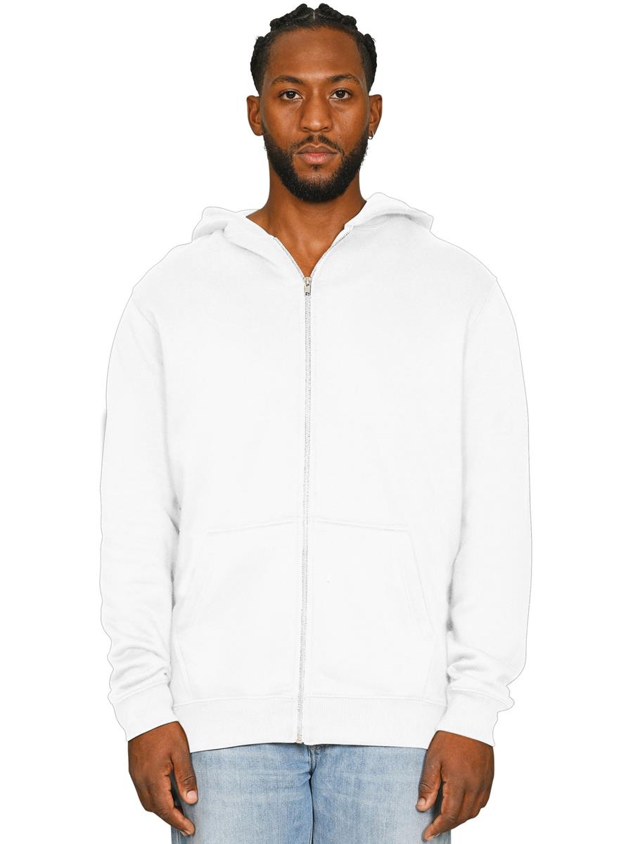 Premium Combed 280 Boxy Oversize Zip Hood Tall — White