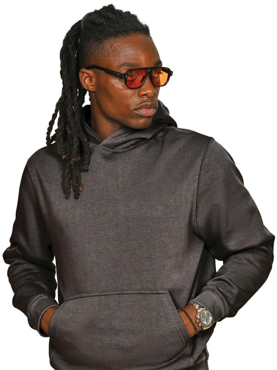 Premium Combed 330 Acid Wash Core Hood — Acid Black