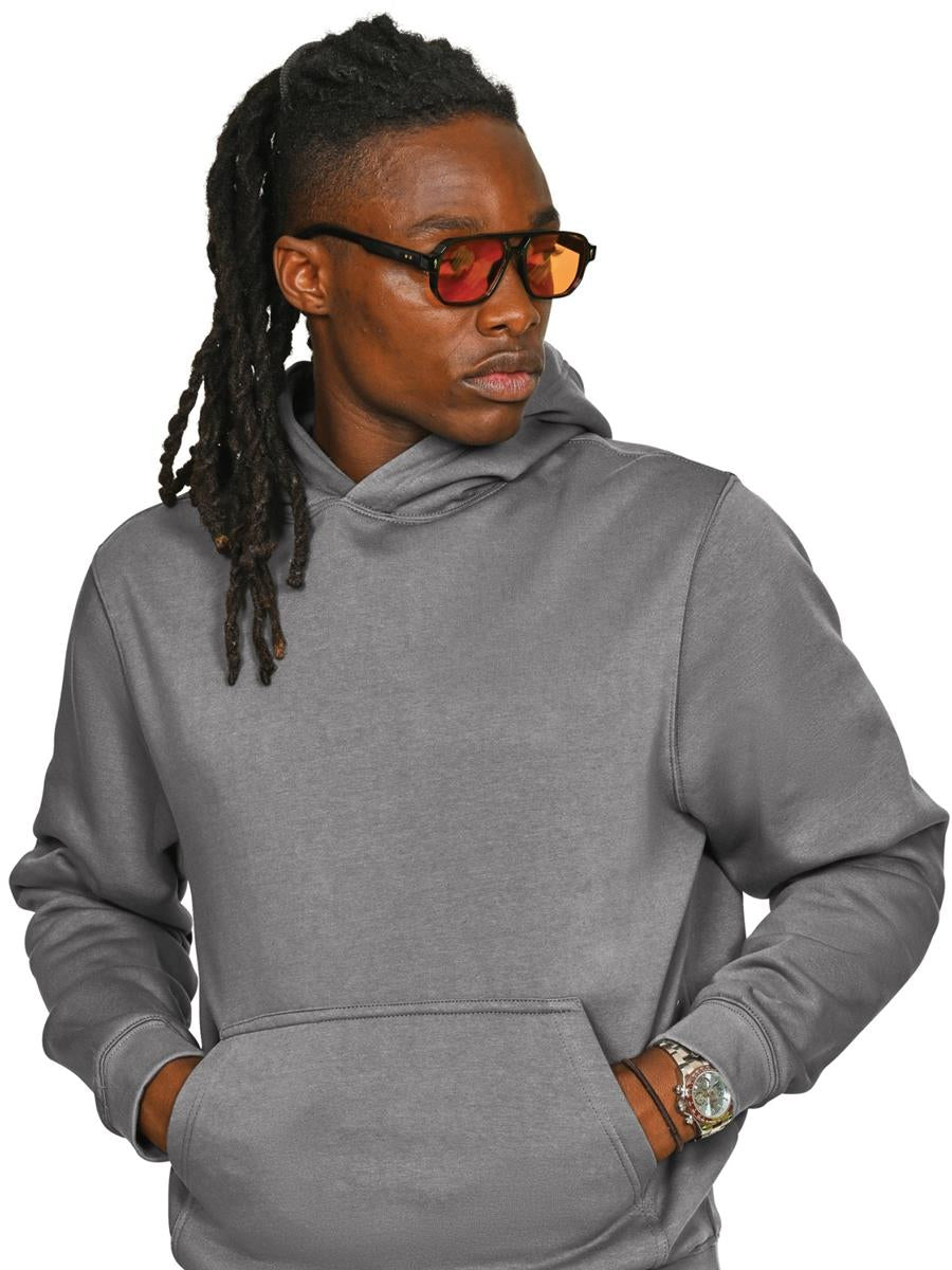 Premium Combed 330 Acid Wash Core Hood — Acid Charcoal