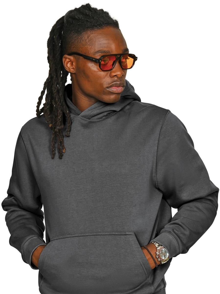 Premium Combed 330 Acid Wash Core Hood — Faded Black