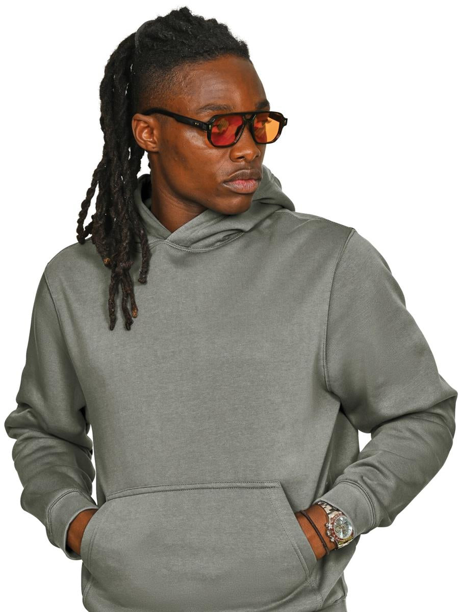 Premium Combed 330 Acid Wash Core Hood — Faded Khaki Olive