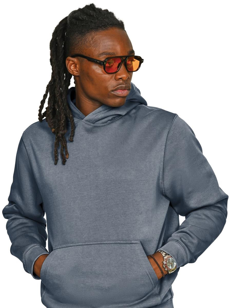 Premium Combed 330 Acid Wash Core Hood — Faded Petrol Blue