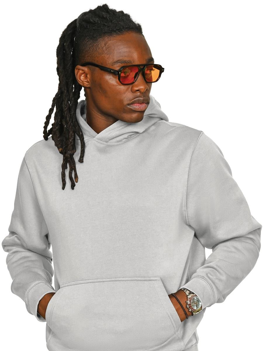 Premium Combed 330 Acid Wash Core Hood — Faded White