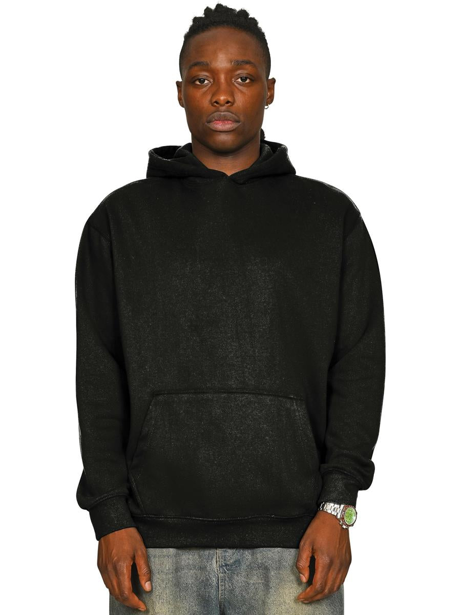 Premium Combed 330 Acid Wash Oversize Hood — Faded Black