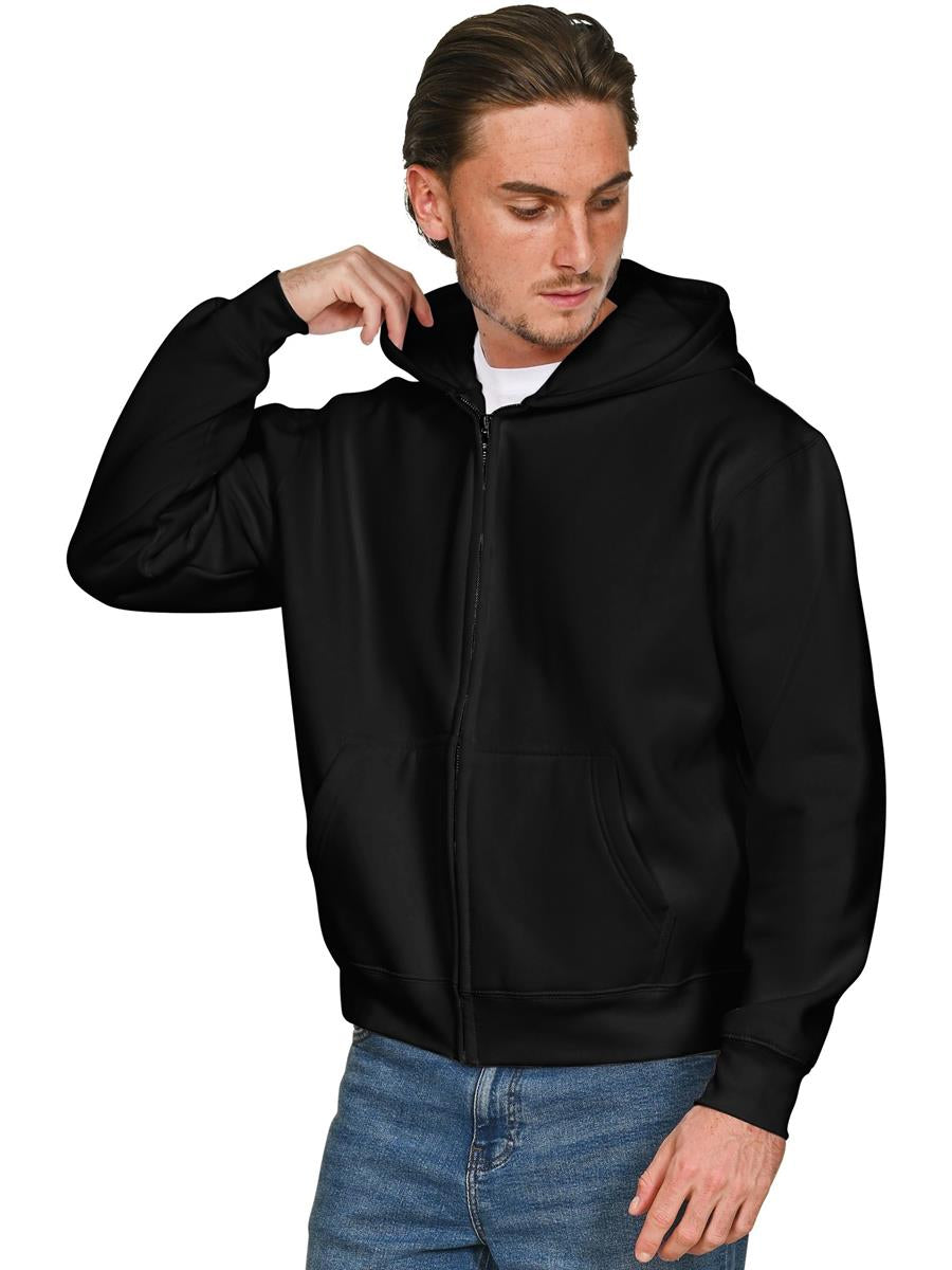 Premium Combed 280 Boxy Oversize Zip Hood — Black