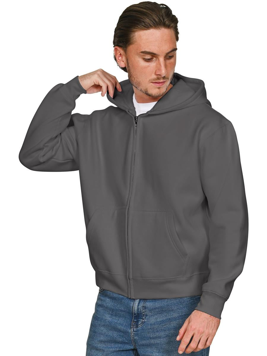 Premium Combed 280 Boxy Oversize Zip Hood — Charcoal