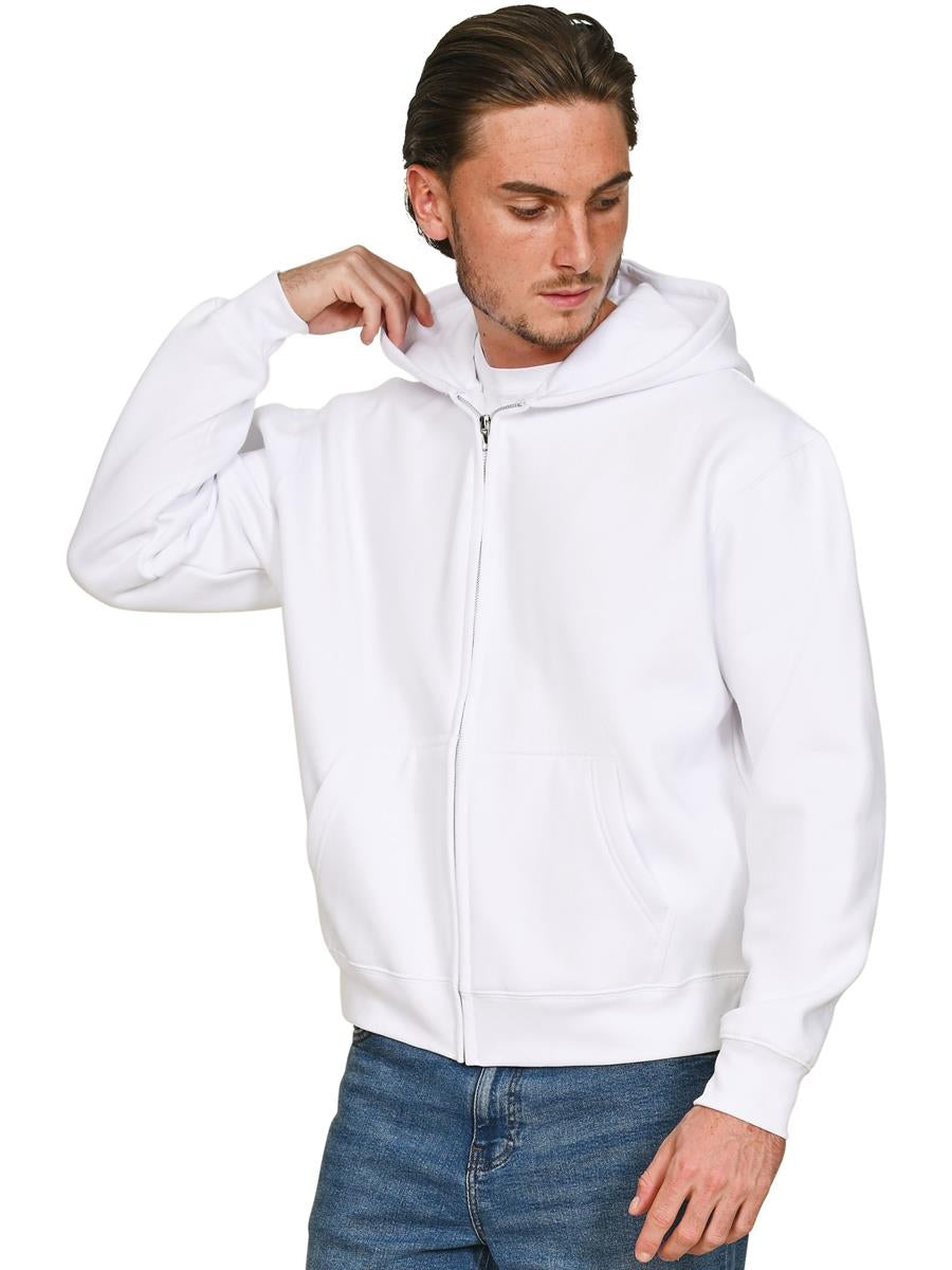 Premium Combed 280 Boxy Oversize Zip Hood — White