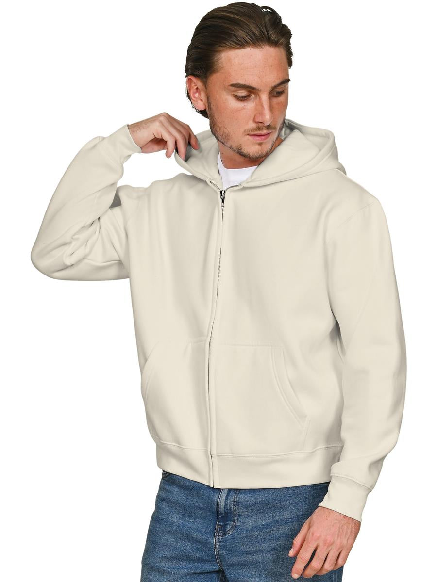 Premium Combed 280 Boxy Oversize Zip Hood — Ecru
