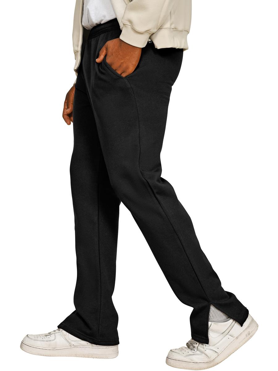 Premium Combed 330 Split Hem Jogpants Regular — Black