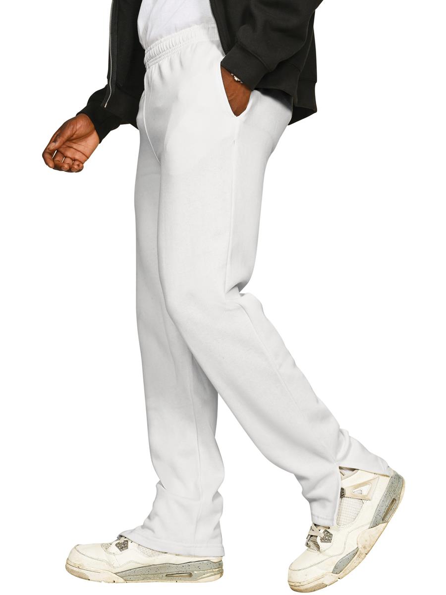 Premium Combed 330 Split Hem Jogpants Regular — White