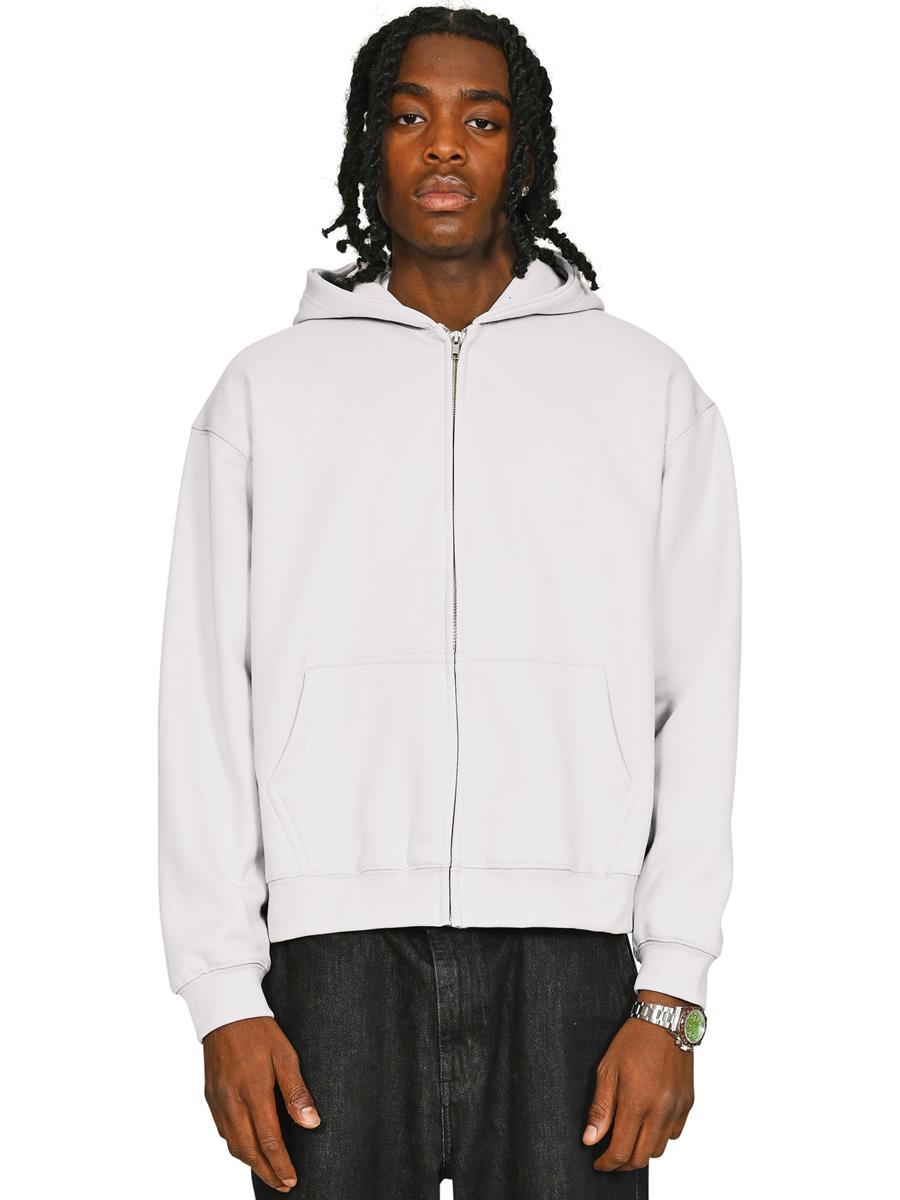 Premium Combed 450 Boxy Oversize Zip Hood — White