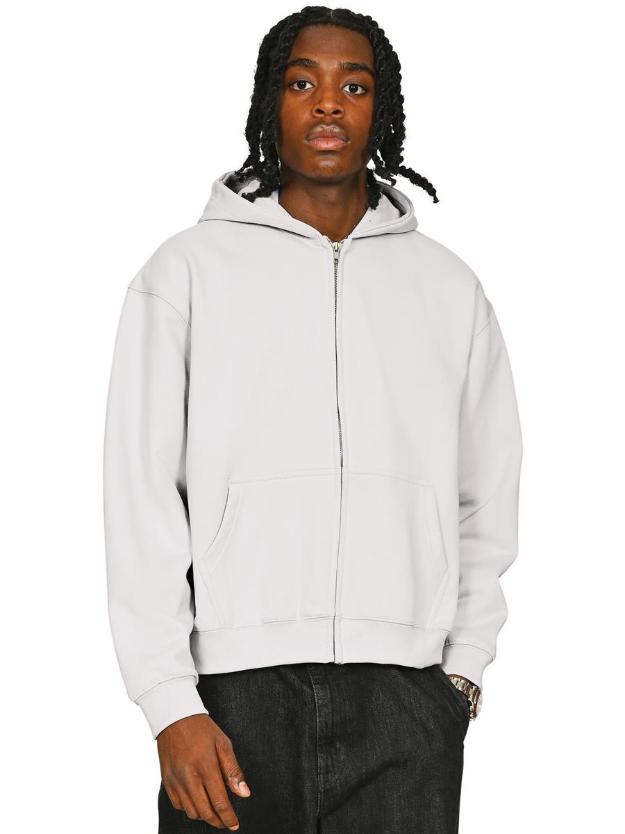 Premium Combed 450 Boxy Oversize Zip Hood — White