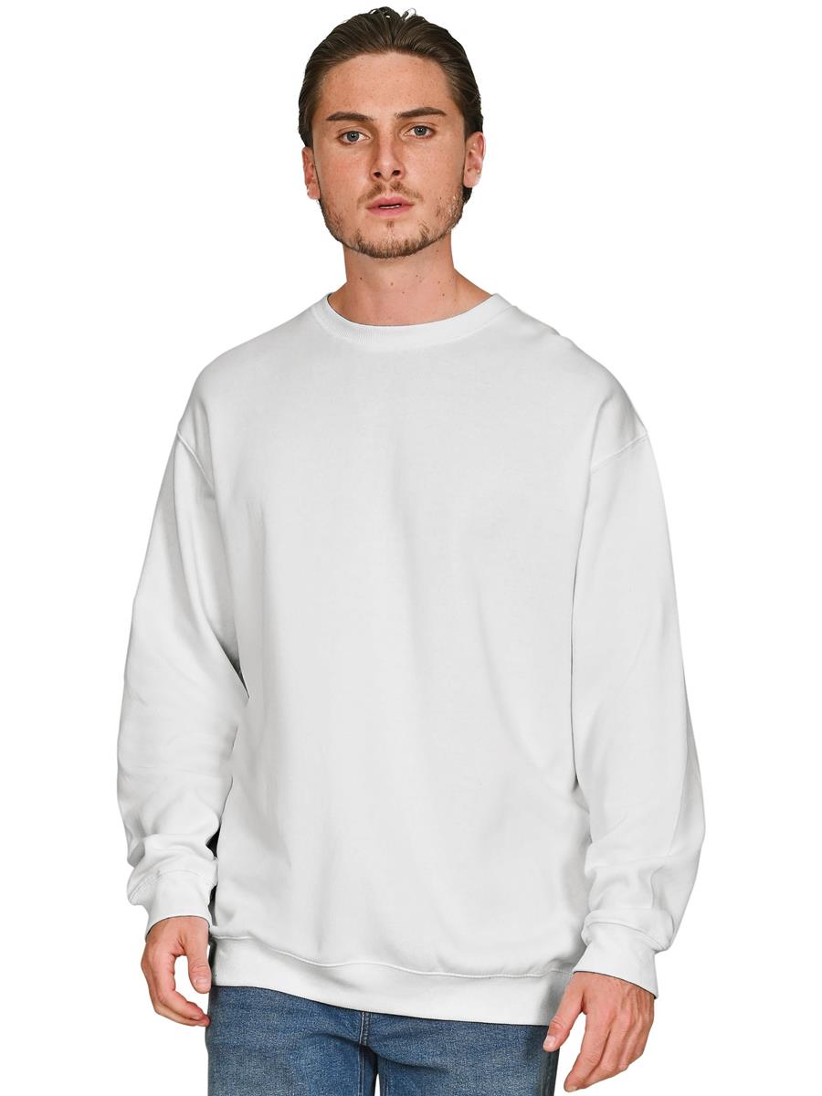 Premium Combed 330 Acid Wash Oversized Sweat — Faded White