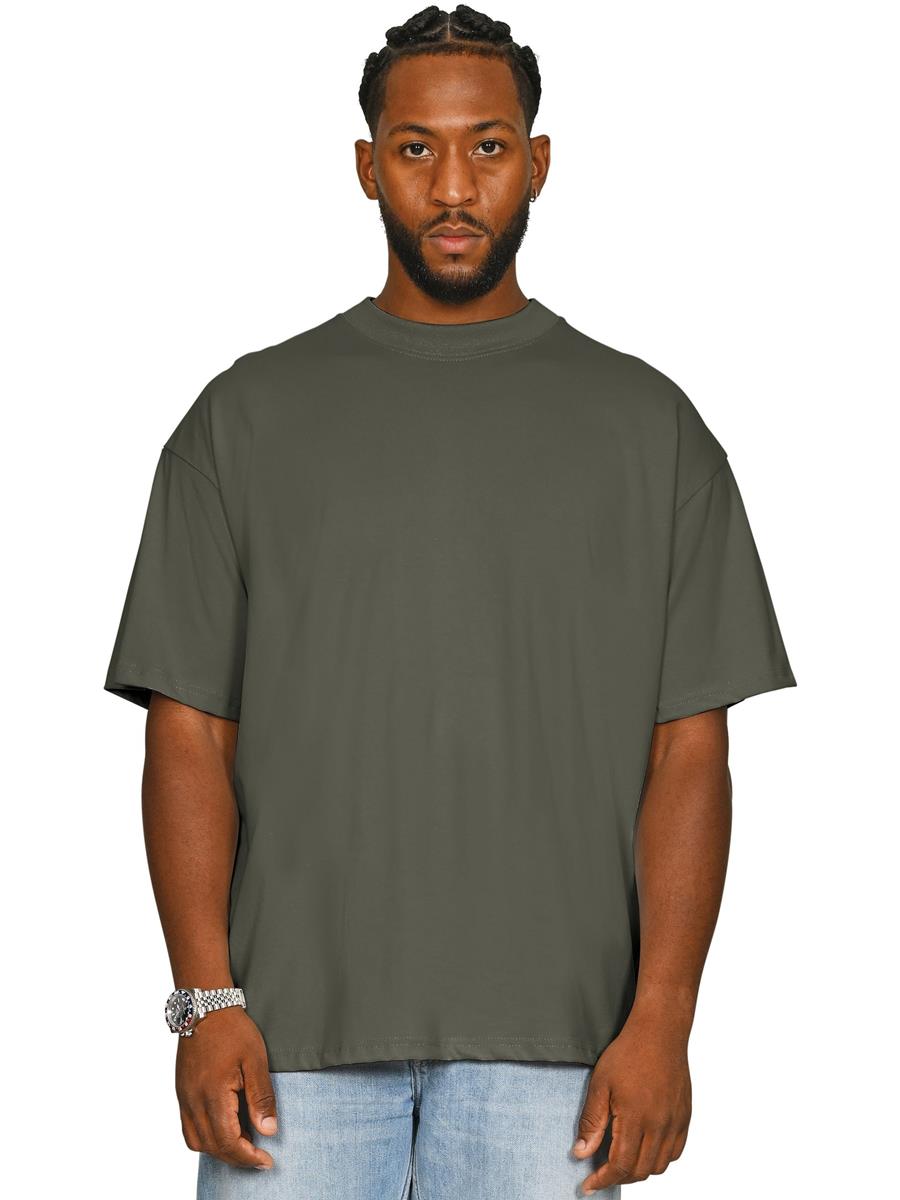 Ringspun Combed 220 Oversize Extended Neck T — Khaki Olive
