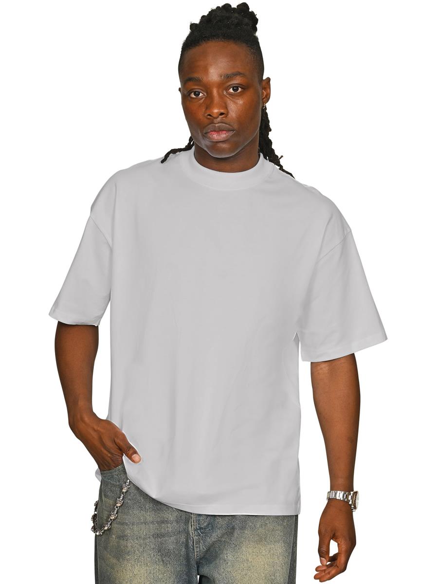 Ringspun Combed 220 Oversize Extended Neck T — Lunar Grey