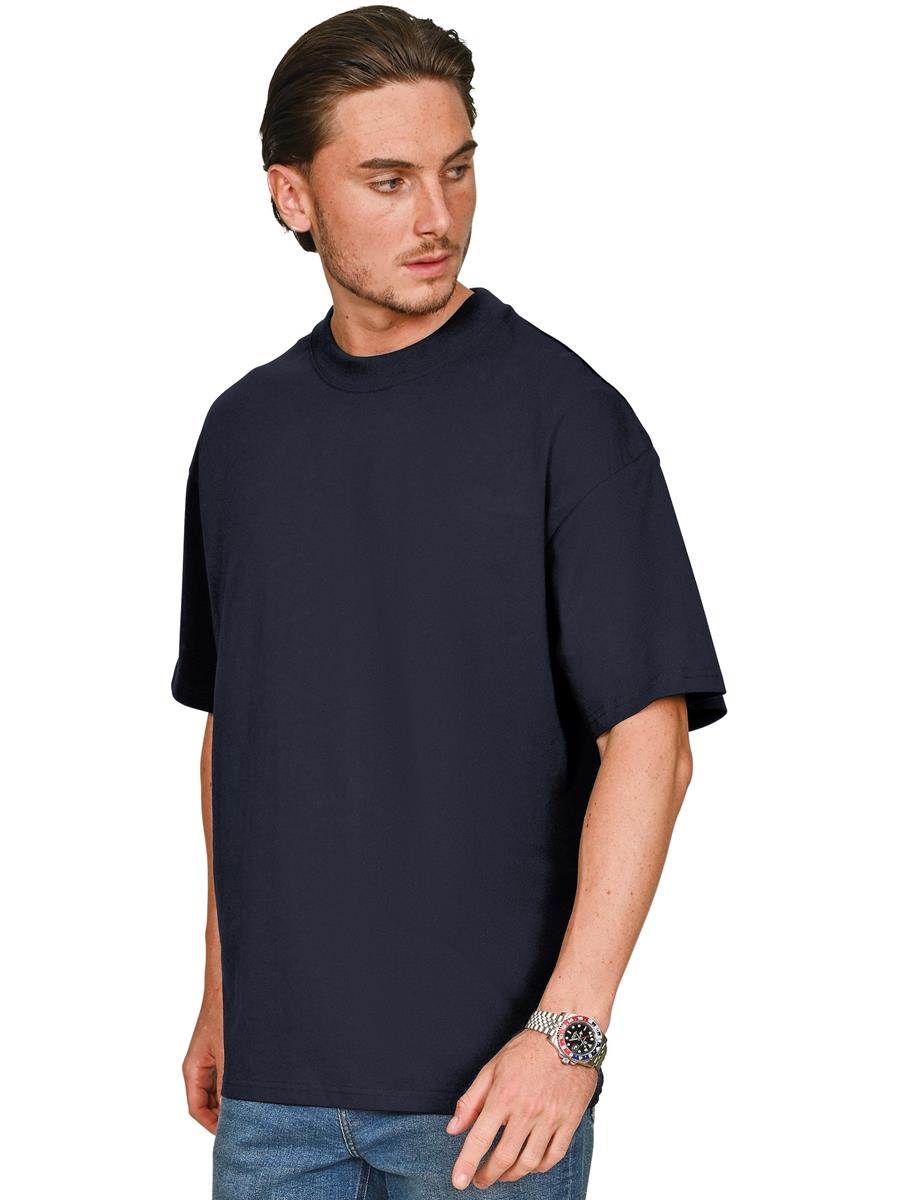 Ringspun Combed 220 Oversize Extended Neck T — Navy