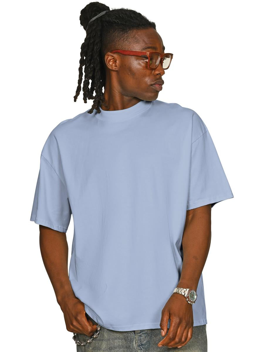 Ringspun Combed 220 Oversize Extended Neck T — Pastel Blue