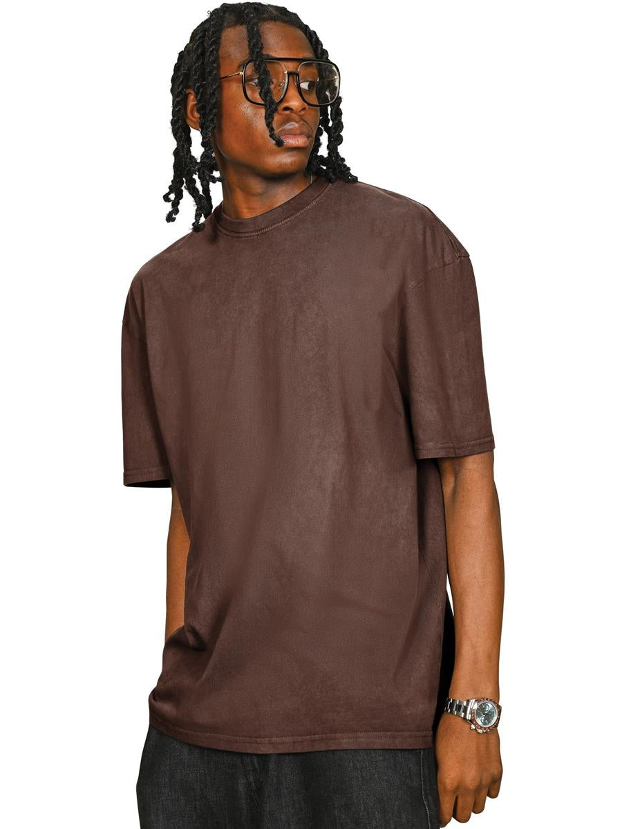Ringspun Combed 180 Acid Wash Oversize Tall T — Acid Chocolate