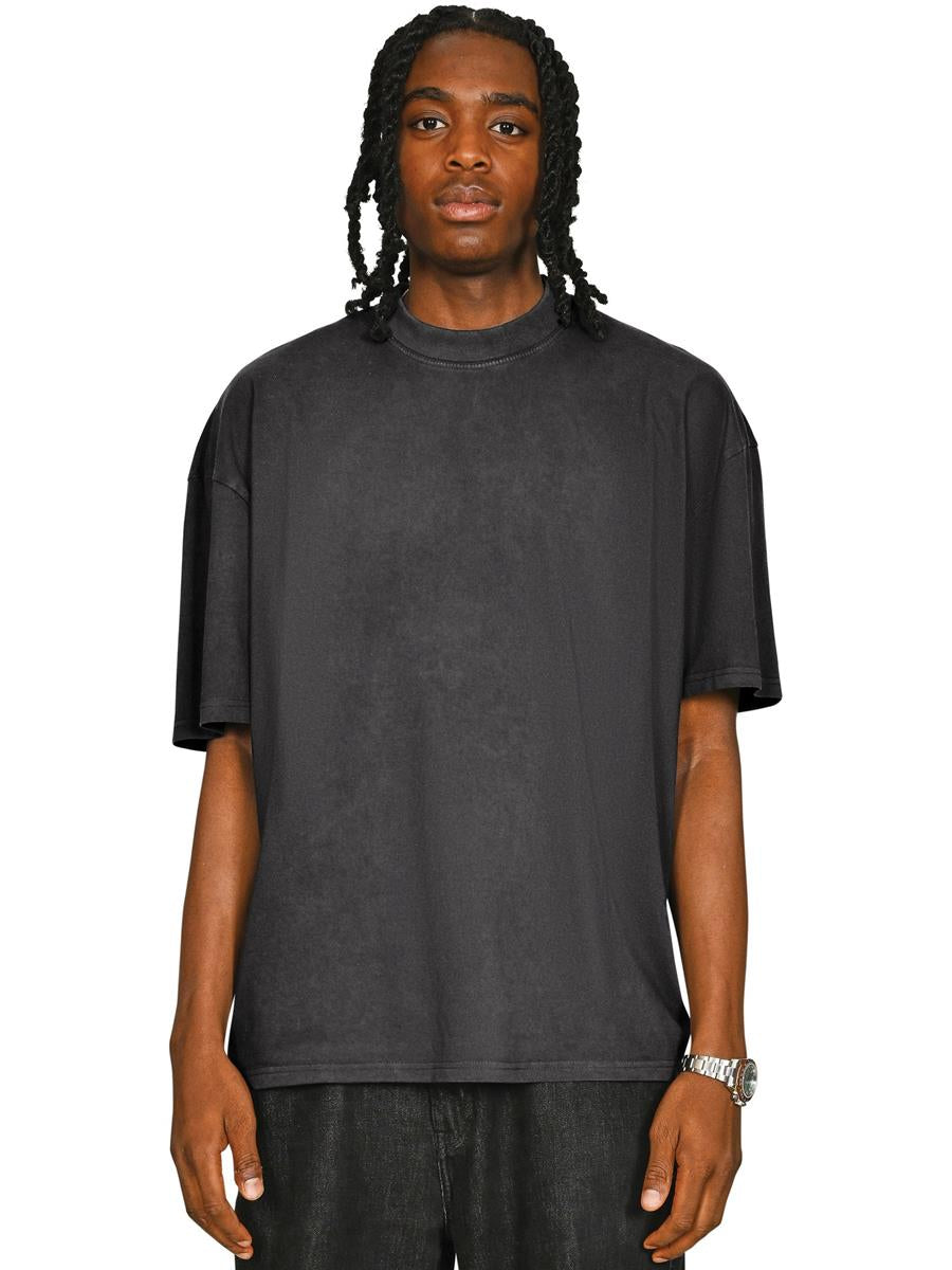 Ringspun Combed 180 Acid Wash Oversize Extended Neck T — Acid Charcoal