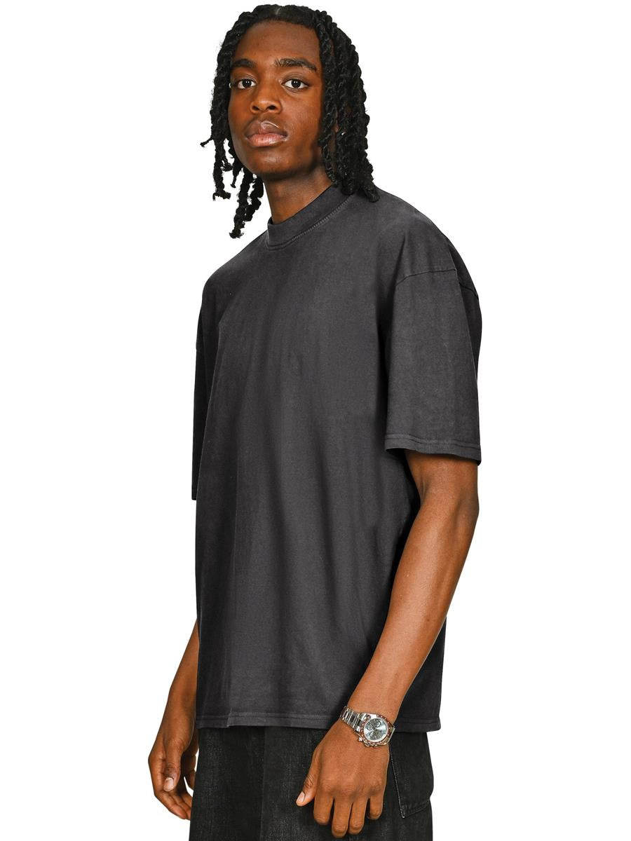 Ringspun Combed 180 Acid Wash Oversize Extended Neck T — Acid Charcoal